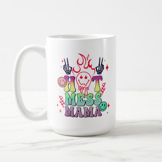 Taza De Café Hot Mess Mama (Izquierda)