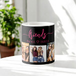 Taza De Café Hot Pink Black Friends 3 Photo Friendage Collage<br><div class="desc">Celebra tu vínculo especial con la taza de café del grupo de amigos calientes 3 amigos amigos amigos de fotos. Esta vibrante taza muestra un collage de tres preciadas fotos, capturando momentos inolvidables con tus mejores amigos. El diseño rosa intenso aporta un toque divertido y elegante, lo que lo convierte...</div>