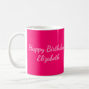 Taza De Café Hot Pink Happy Birthday 50 y Fabulous Personalize