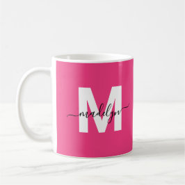 Taza De Café Hot Pink Monogram