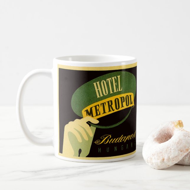 Taza De Café Hotel Metropol Budapest Hungría Gorra Bellhop (Con donut)