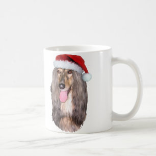 Taza De Café Hound afgano Santa Claus