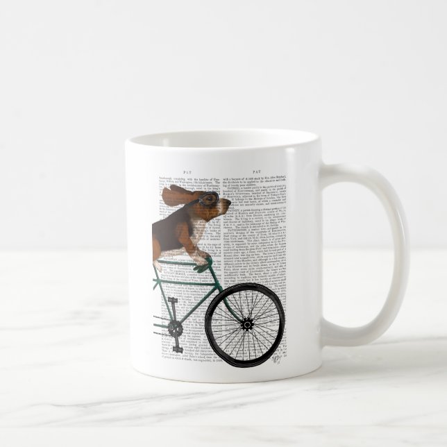 Taza De Café Hound Basset en la bicicleta (Derecha)