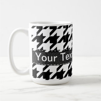 Taza De Café Houndstooth negro y blanco