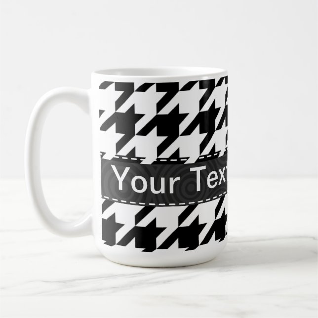 Taza De Café Houndstooth negro y blanco (Izquierda)
