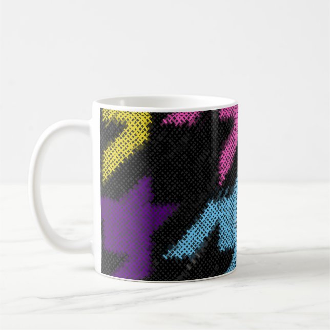 Taza De Café Houndstoth: imitación de lienzo áspero. (Izquierda)