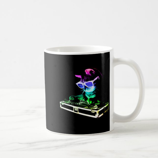 Taza De Café House Cat Rainbow Dj Cat  (Derecha)