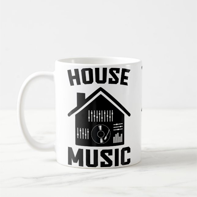 Taza De Café House Music Edm Rave Dj House (Izquierda)