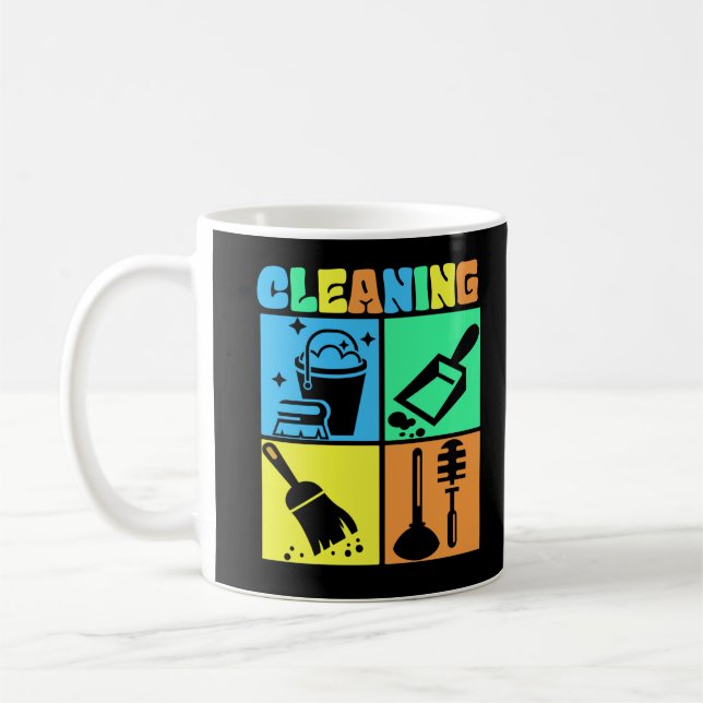 Taza De Café Housekeeping Retro Housekeeper Cleaning (Izquierda)