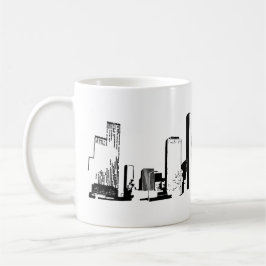 Taza De Café Houston, Texas Skyline, Black - Line Art
