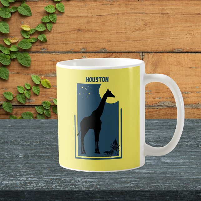 Taza De Café Houston Zoo Texas Vintage Giraffe (Houston Texas Zoo Safari Animal Adventure Giraffe Mug)