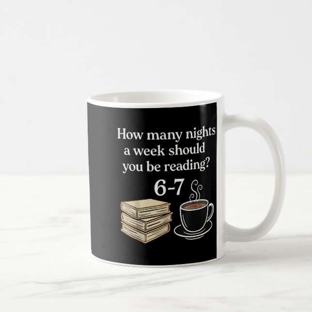 Taza De Café How Many Nights 6 7 Meme Funny Reading Book Lovers (Derecha)