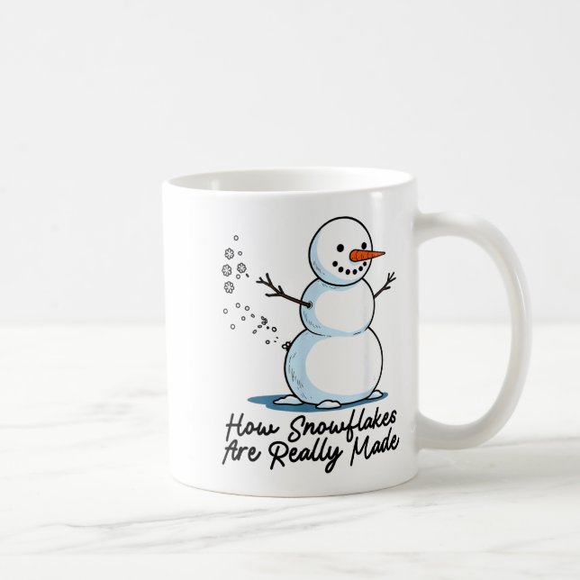 Taza De Café How Snowflakes Are Really Made Snowman Christmas J (Derecha)