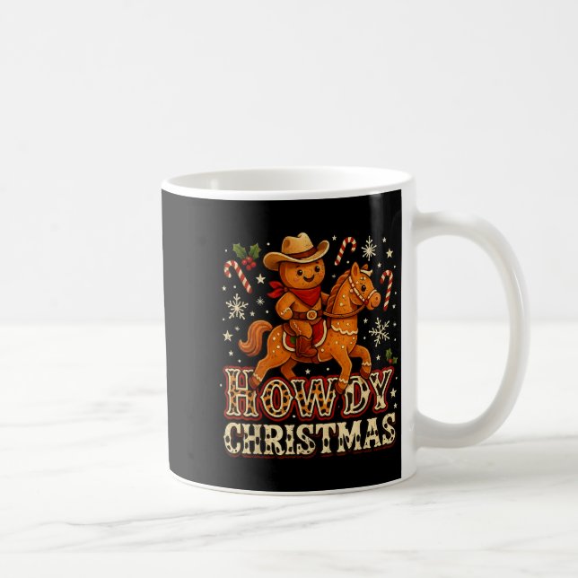 Taza De Café Howdy Christmas Cowboy Gingerbread Design  (Derecha)