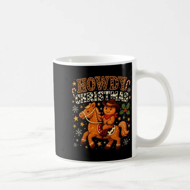 Taza De Café Howdy Christmas Cowboy Gingerbread Design  (Derecha)