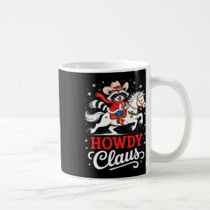 Taza De Café Howdy Claus Funny Raccoon Cowboy Navidades
