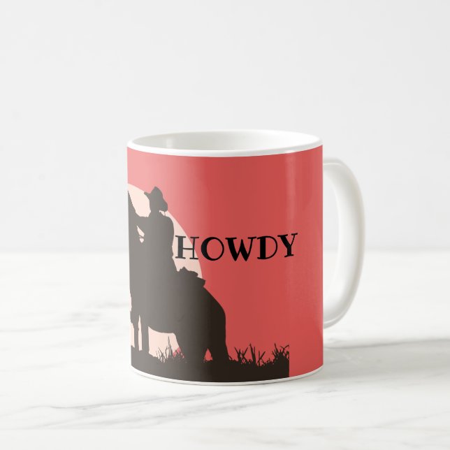 Taza De Café Howdy Ranch Cowboy Horse Western Coffee Mug (Anverso derecho)