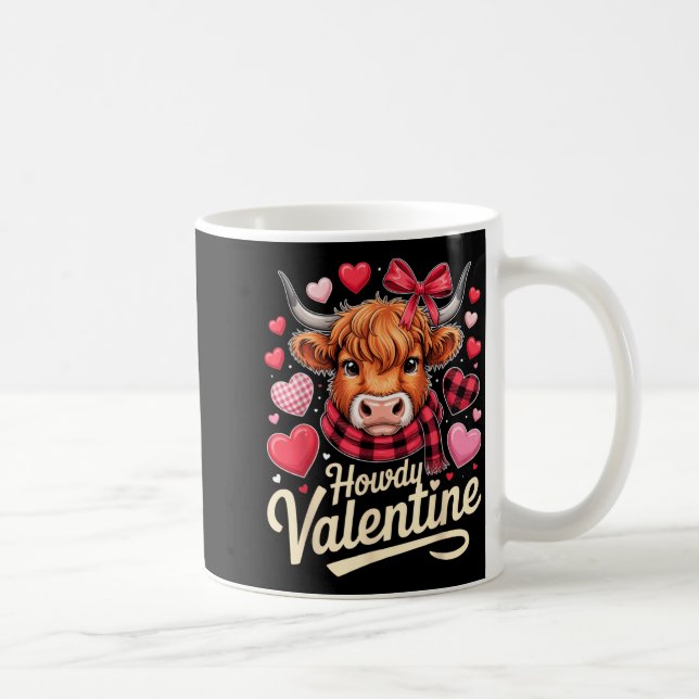 Taza De Café Howdy Valentine Cow Love Outfit For Couples And Af (Derecha)