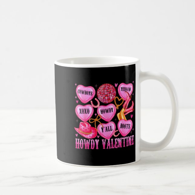 Taza De Café Howdy Valentine Western Cowgirl Hearts Candy Women (Derecha)
