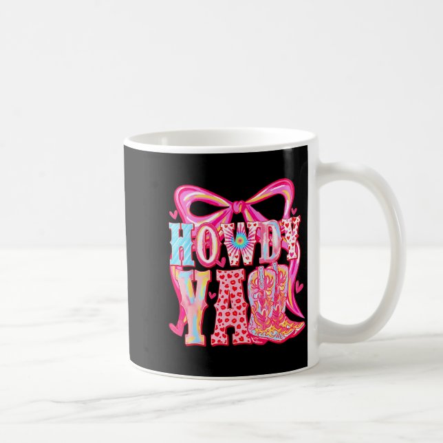 Taza De Café Howdy Yall Cowboy Boots Coquette Bow Western Valen (Derecha)