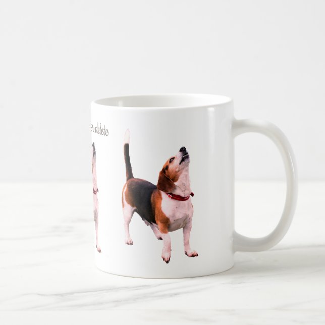 Taza De Café Howling Beagle Dog Lover Personalizado (Derecha)