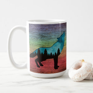 Taza De Café Howling Wolf Forest Trees