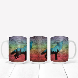 Taza De Café Howling Wolf Forest Trees