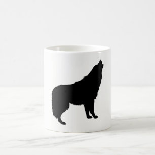 Taza De Café Howling Wolf Silhouette