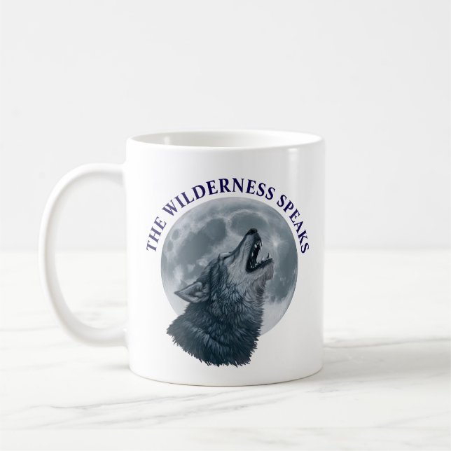 Taza De Café Howling Wolf y Moon (Izquierda)