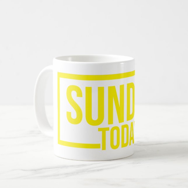 Taza De Café hoy domingo mug, domingo amarillo hoy café (Anverso izquierdo)