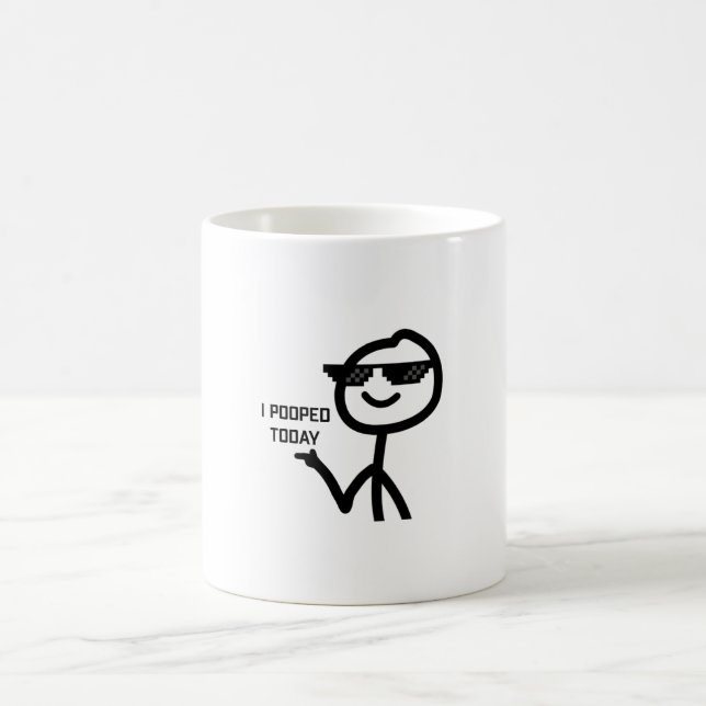 Taza De Café Hoy Me Meto En El Meme De Stickman. (Centro)