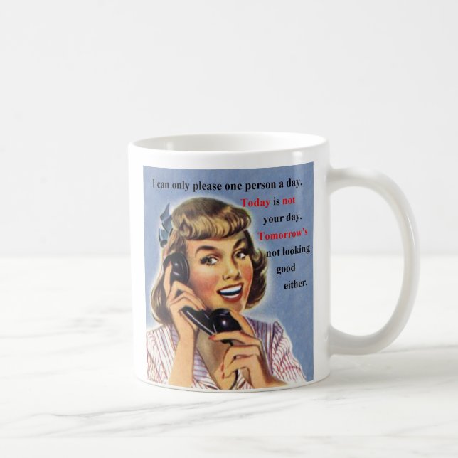Taza De Café Hoy no es tu día - Retro Image Mug (Derecha)