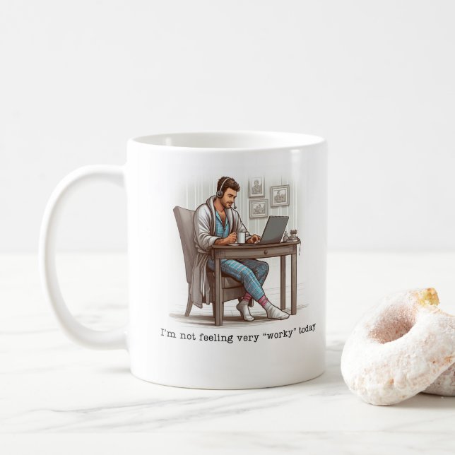 Taza De Café Hoy no me siento 'trabajadora' (Con donut)