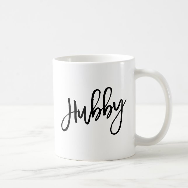 Taza De Café Hubby Brush Typography Mug (Derecha)