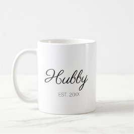 Taza De Café Hubby marido personalizado nombre de guión o fecha