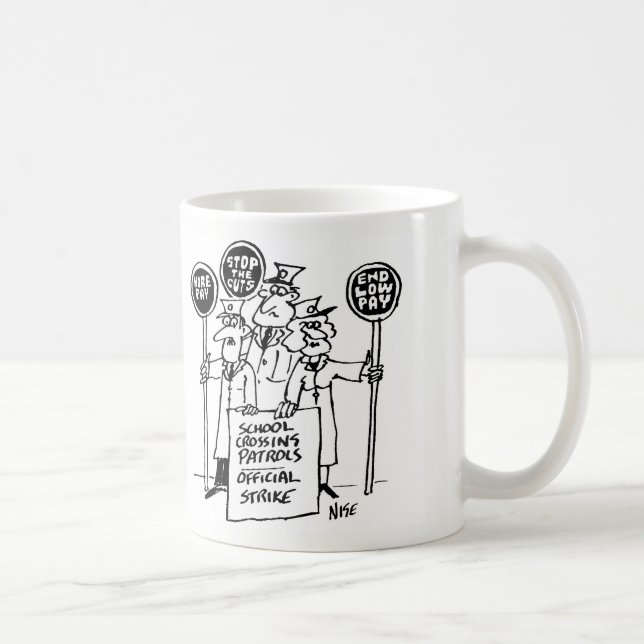 Taza De Café Huelga de Hombres y Mujeres en Patrulla de Colegio (Derecha)