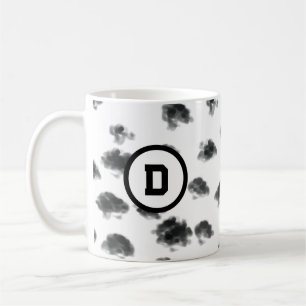 Taza De Café huella animal dálmata en blanco y negro
