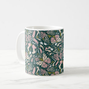 Taza De Café Huella animal de mariposa monarca 3