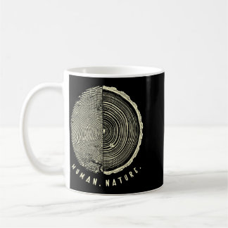 Taza De Café Huella Dactilar De La Naturaleza Humana Anillos De