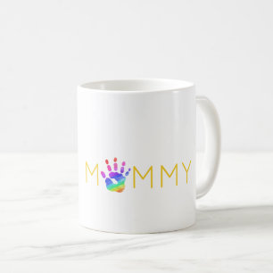 Taza De Café Huella de arco iris MOMMY Día de la Madre de amor 