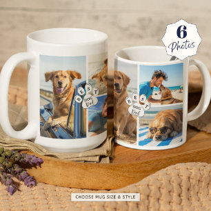 Taza De Café Huella de Collage de fotos Best Dog Dad 6