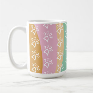 Taza De Café Huella de garra de mascota retro mármol retro dive