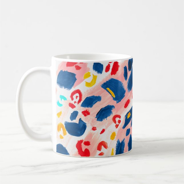 Taza De Café Huella de leopardo: acuarela pintada a mano. (Izquierda)