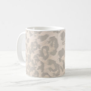 Taza De Café Huella de leopardo beige.