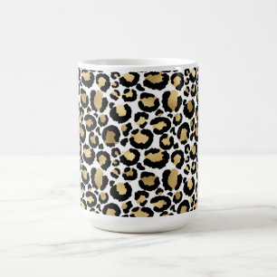 Taza De Café Huella de oro, leopardo blanco y negro Coffee Mug
