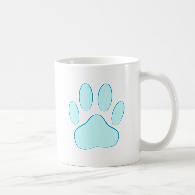 Taza De Café Huella de perro azul bebé (Derecha)