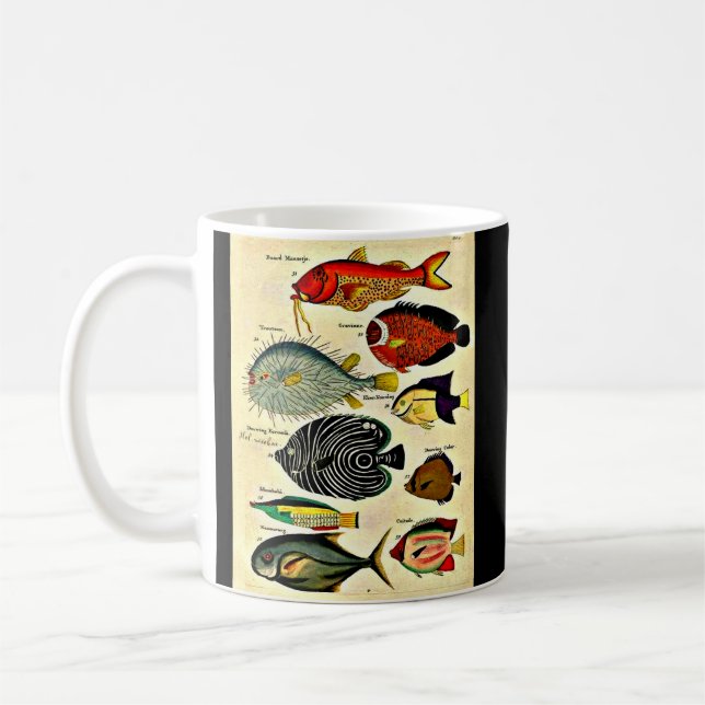 Taza De Café huella de pescado antiguo (Izquierda)