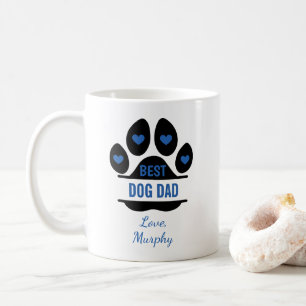 Taza De Café Huella Personalizada del Mejor Papá Perro