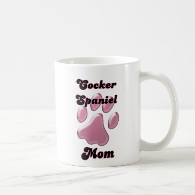 Taza De Café Huella rosa de la mamá Cocker Spaniel (Derecha)