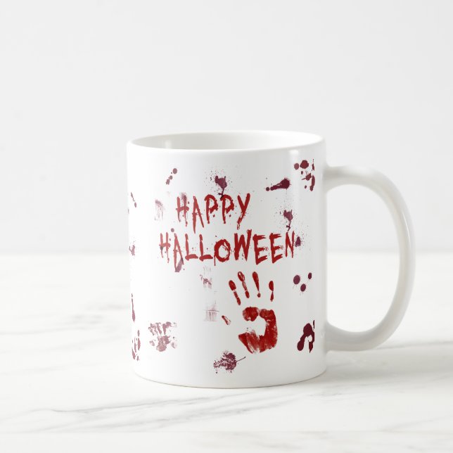 Taza De Café Huella Sangrienta Halloween - Mug (Derecha)